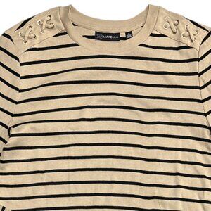 NWT Rafaella Women's 2XL Long Sleeve Knit Top Grommet & Lacing Shoulder Accent